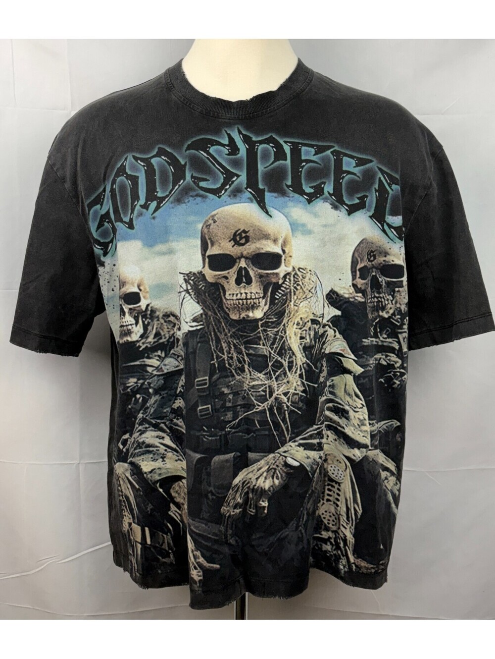 Godspeed New York Men's Size XL Spell Out Graphic Gray T-Shirt